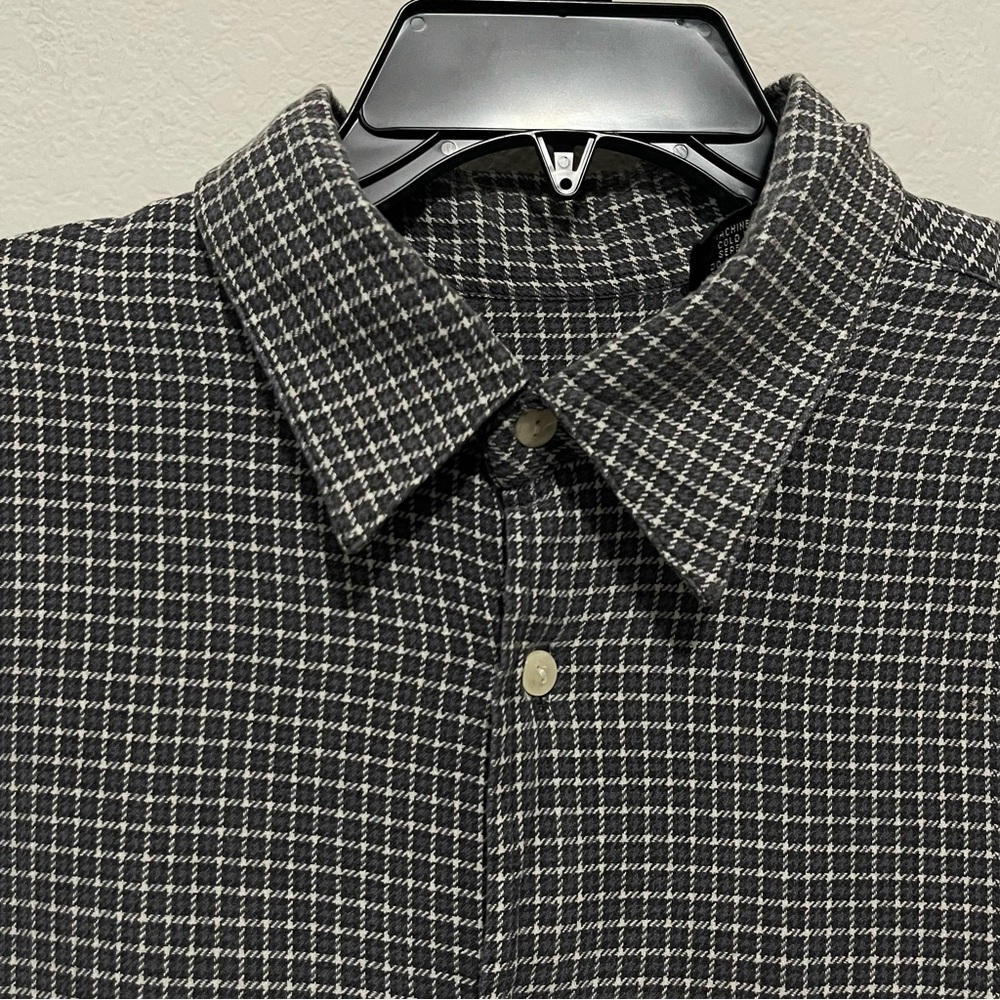 Massimo Men’s Flannel Long Sleeve Shirt Size XL 100% Cotton in Grey/Blue